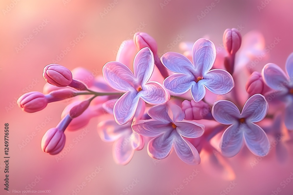 Obraz premium Close-up of delicate lilac flowers in bloom