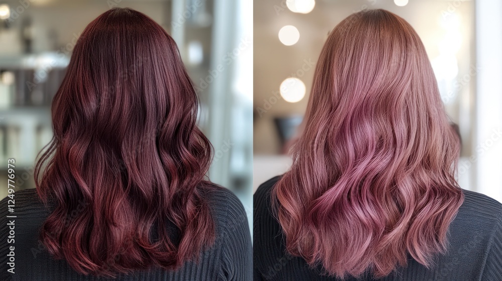 Fototapeta premium Change from a deep maroon to a rose pink, adding a touch sophistication