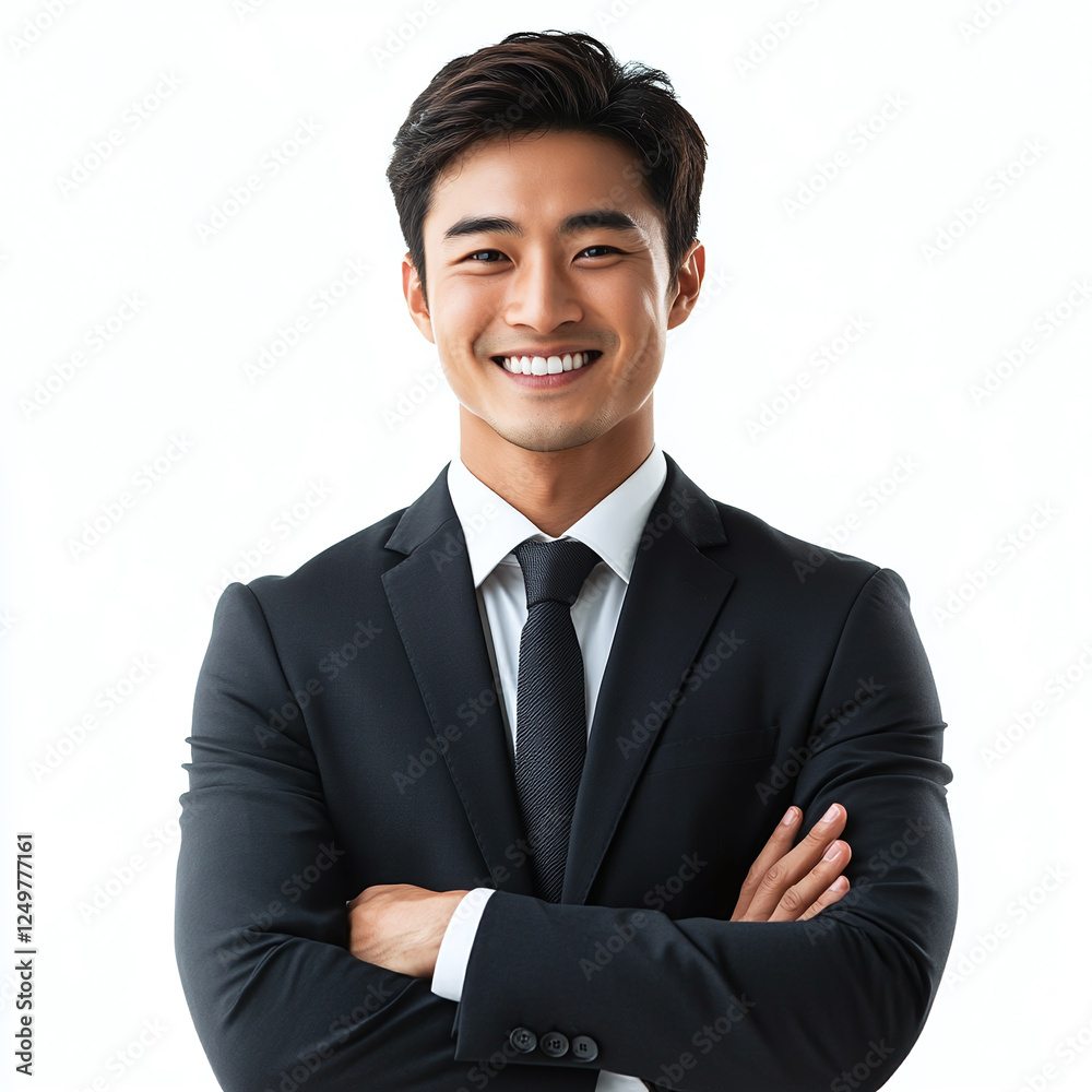 Confident asian businessman in suit and tie smiling isolated on white background. Confident asian businessman in suit and tie smiling isolated on white background.