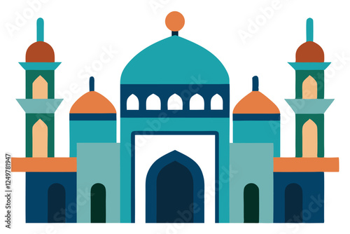 Mosque vector art illustration