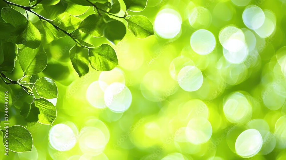 Abstract green glow with bokeh sparkles and advertising space Abstract green glow with bokeh sparkles and advertising space