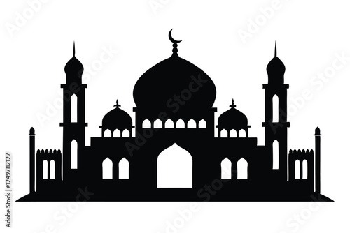 Mosque vector silhouette art illustration