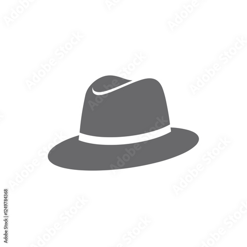 Fedora hat vector illustration in monochrome