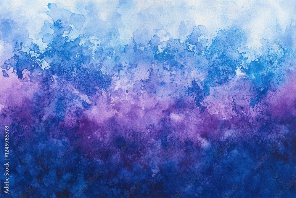 Fototapeta premium Captivating abstract watercolor art featuring a blend of blue and purple hues, creating a dreamy and textured aesthetic for creative projects