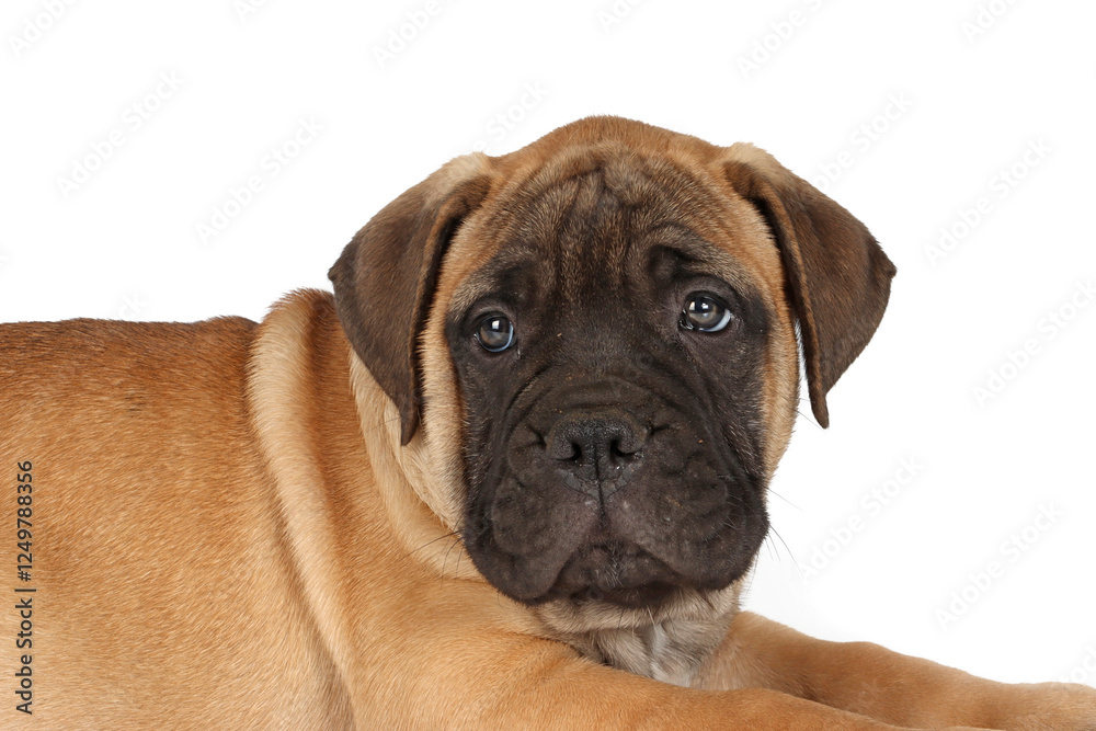 Bullmastiff puppy isolated on a white background Bullmastiff puppy isolated on a white background