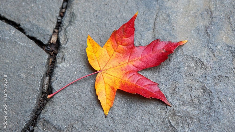 A colorful autumn leaf rests on the ground, symbolizing change and renewal, set against a peaceful natural backdrop, evoking calm, reflection, and the beauty of nature’s cycles A colorful autumn leaf rests on the ground, symbolizing change and renewal, set against a peaceful natural backdrop, evoking calm, reflection, and the beauty of nature’s cycles