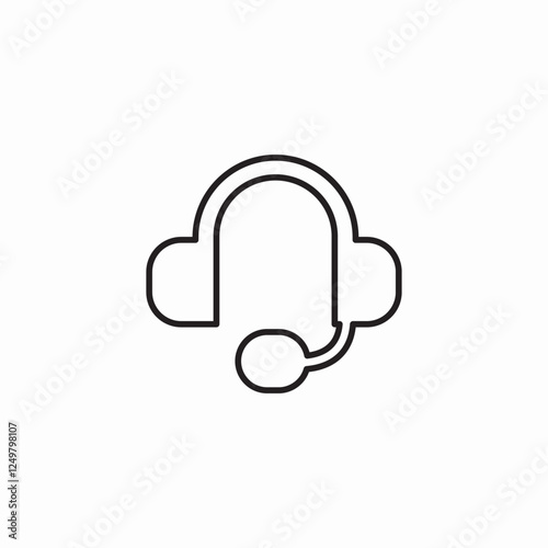 customer service earphones icon sign vector