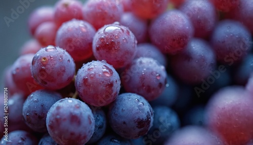 Wallpaper Mural Close-up view of bunch of purple grapes covered in water droplets. Fresh ripe fruit. Healthy snack. Juicy, sweet grapes. Natural, organic food. Perfect for refreshing treat. Agriculture theme. Torontodigital.ca