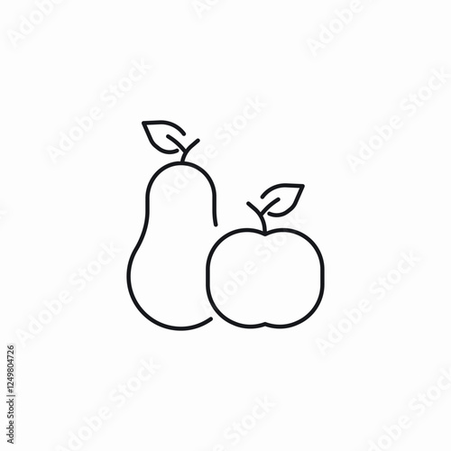 apple pear icon sign vector