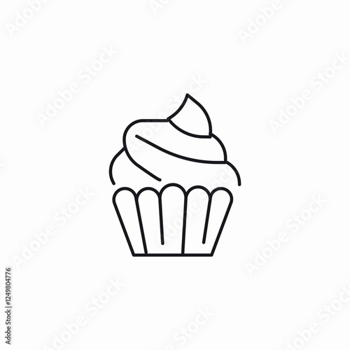 bake cupcake icon sign vector