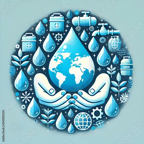  World Water Day highlights with two pairs of hands holding a blue water droplet.