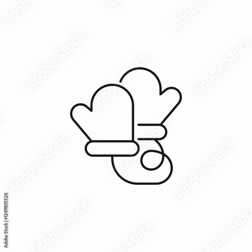 gloves connected icon sign vector