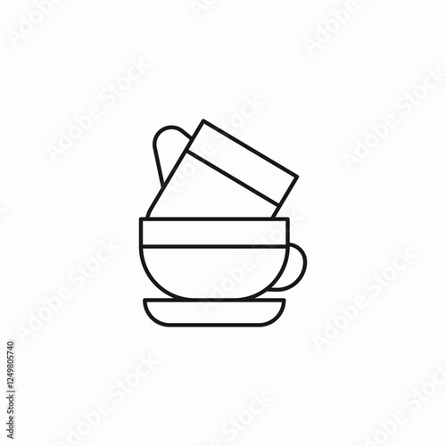 kitchen cup pile icon sign vector