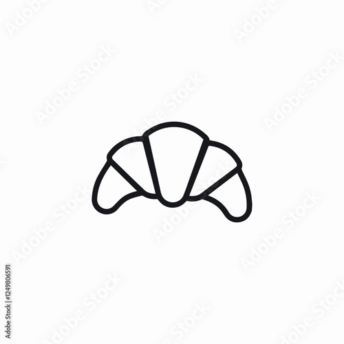small croissant icon sign vector