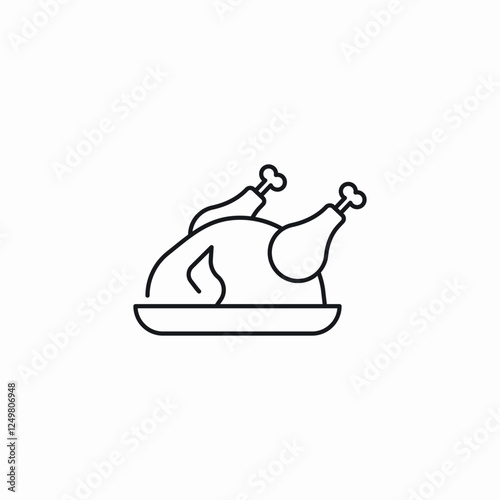 turkey dish icon sign vector