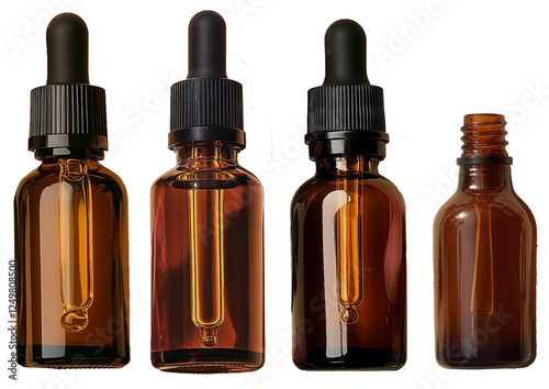 Amber glass dropper bottles for essential oils and serums