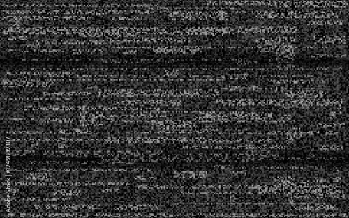 Glitch VHS effect. Old analog signal template. No signal video. Horizontal lines on dark background. Retro rewind concept. Bad camera stripes. Vector illustration.