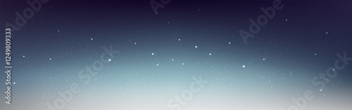 Sunset background. Beautiful evening sky with stars. Wide calm night wallpaper. Magic sundown light. Soft sky texture for website, poster or flyer. Vector illustration.