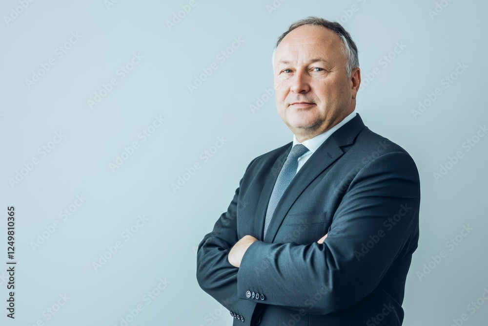 Portrait of a businessman in a suit on a light background with copy space. Portrait of a businessman in a suit on a light background with copy space.