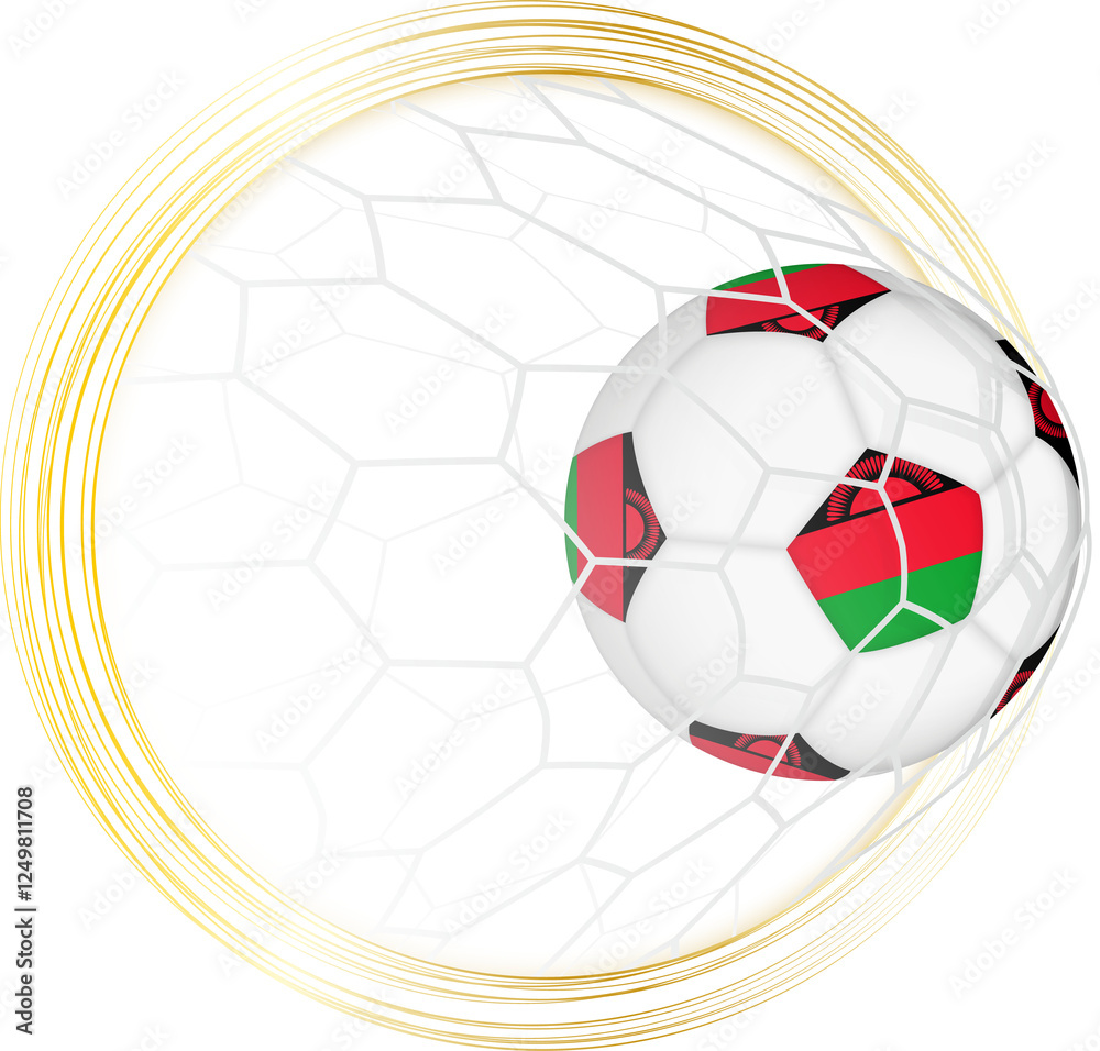 Obraz premium Malawi flag on soccer ball