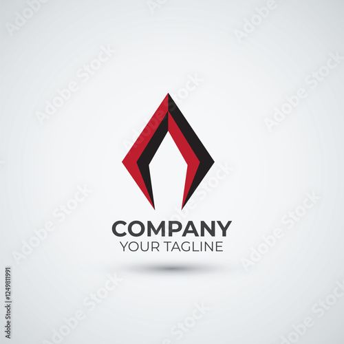 red A letter logo design template