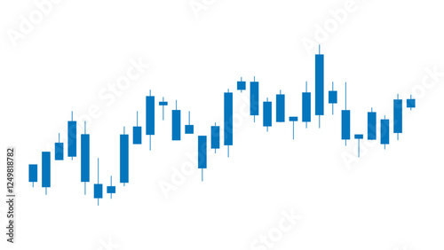 Stock market chart. Trading bar movement concept.  Simple vector illustration