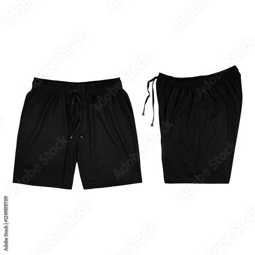 Fashion clothing, black boxer shorts with transparent background