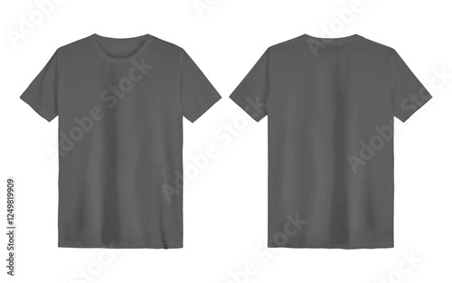 Grey T Shirt color black template transparent background