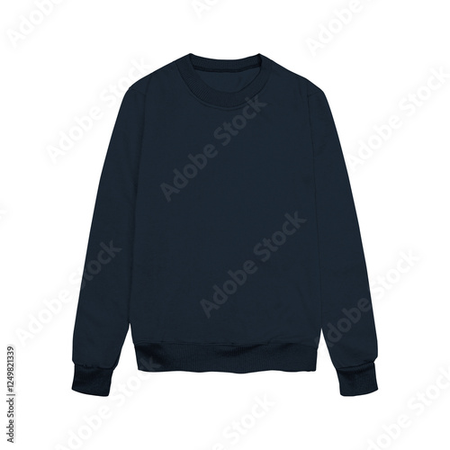 Sweater color navy blue template transparent background