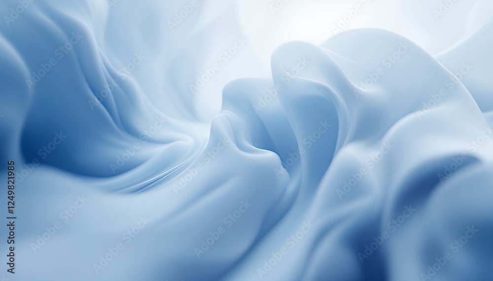 Obraz premium Abstract Blue Fabric Waves Flowing Smoothly in Elegant Artistic Motion