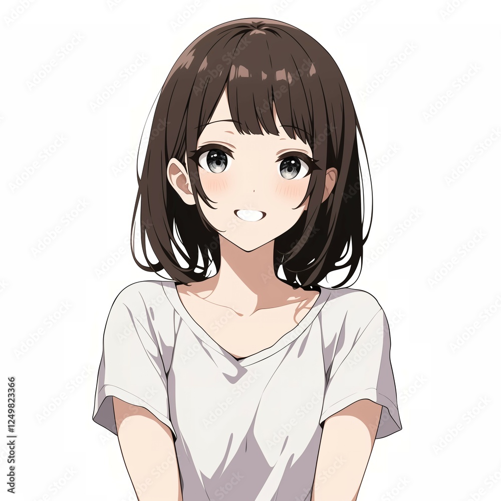 アニメ調の美少女の切り抜き用素材 アニメ調の美少女の切り抜き用素材