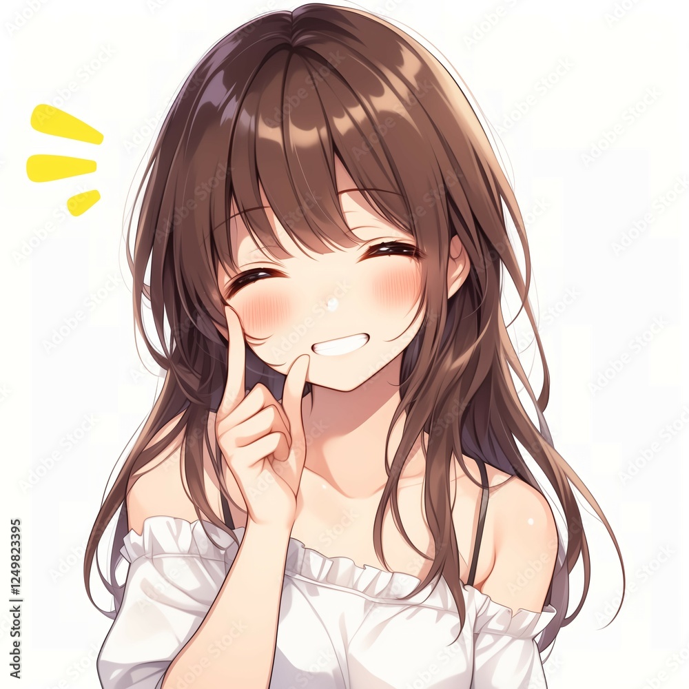 アニメ調の美少女の切り抜き用素材