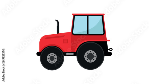 Tractor of agriculture. Flat style vector illustration