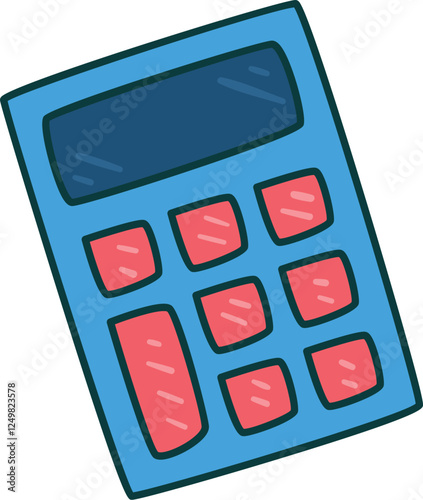 Colorful Cartoon Calculator Illustration

