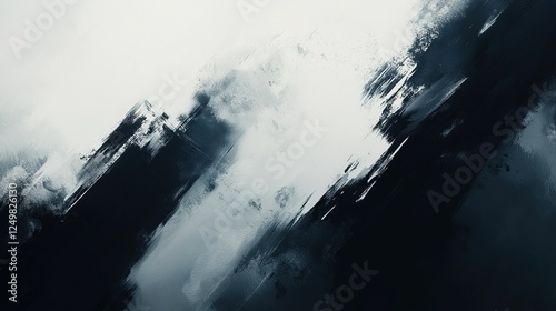 Abstract grunge texture with bold black and white brush strokes and contrast