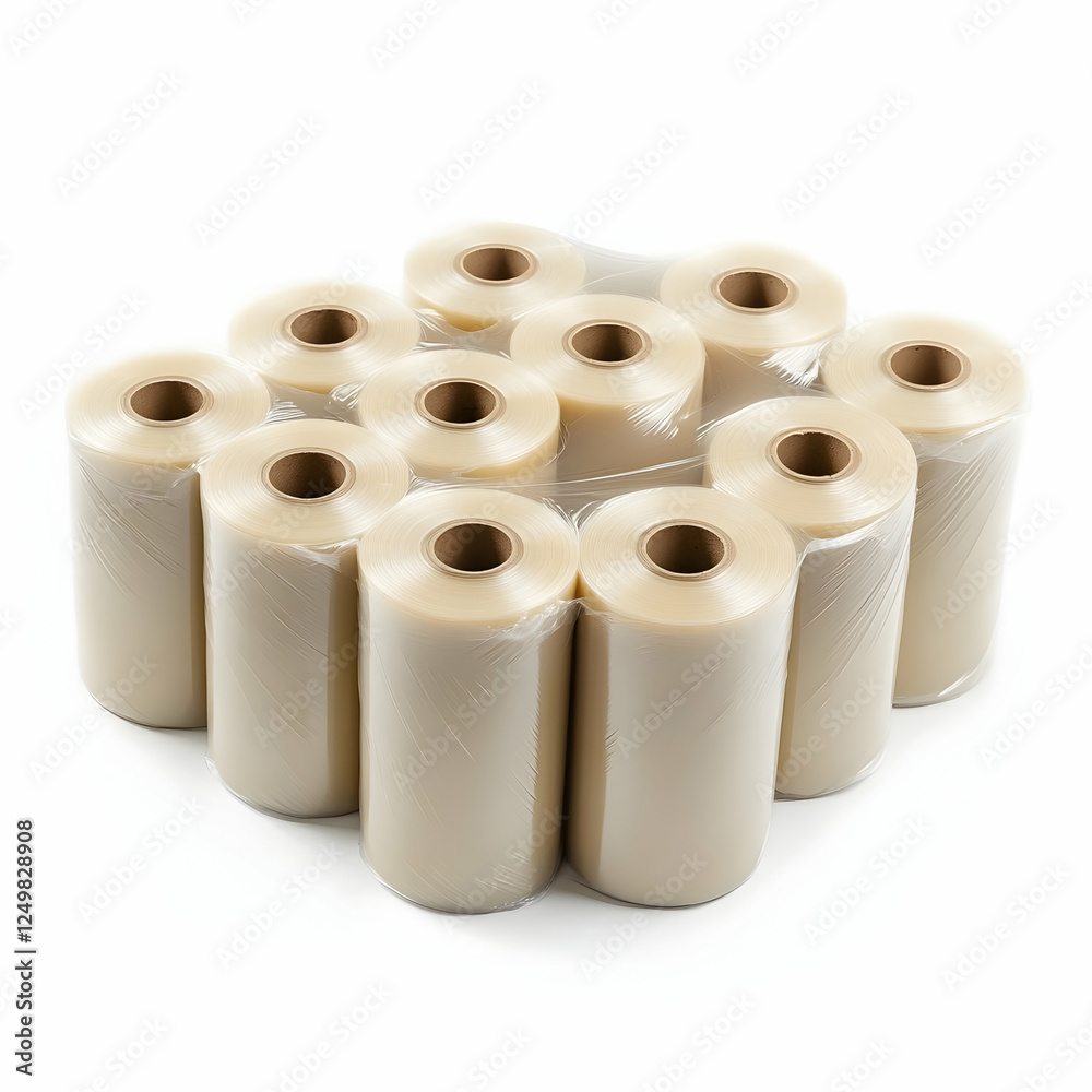 Twelve rolls of packaging film, shrink wrap, storage Twelve rolls of packaging film, shrink wrap, storage