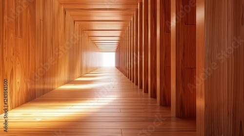  Light wood planks with visible natural grain, featuring a minimalist design and soft, warm lighting for a serene ambiance.