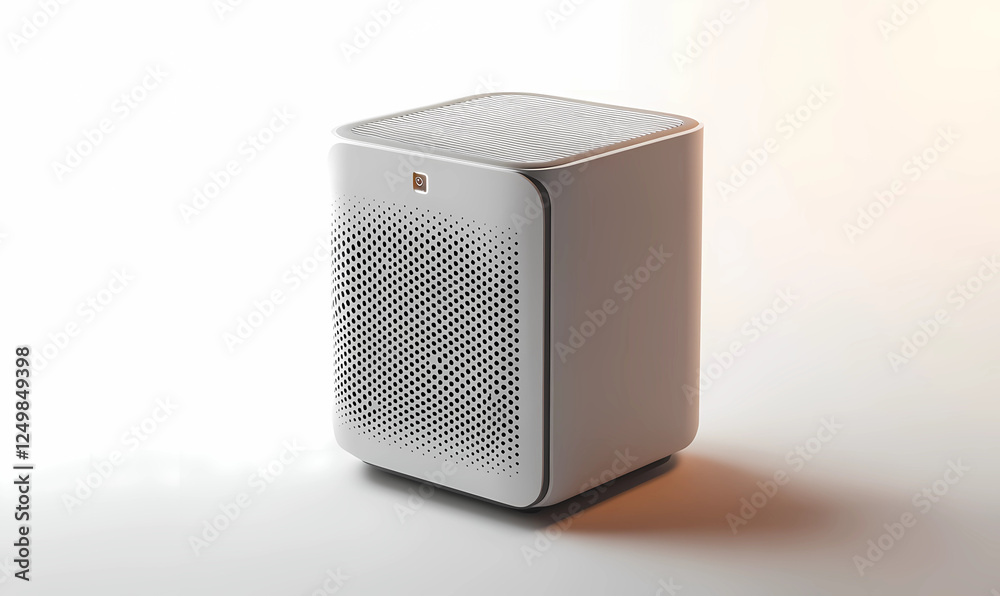 Obraz premium Squared Air Purifier with Slots on the Sides, Offering Efficient Air Filtration in Compact Spaces