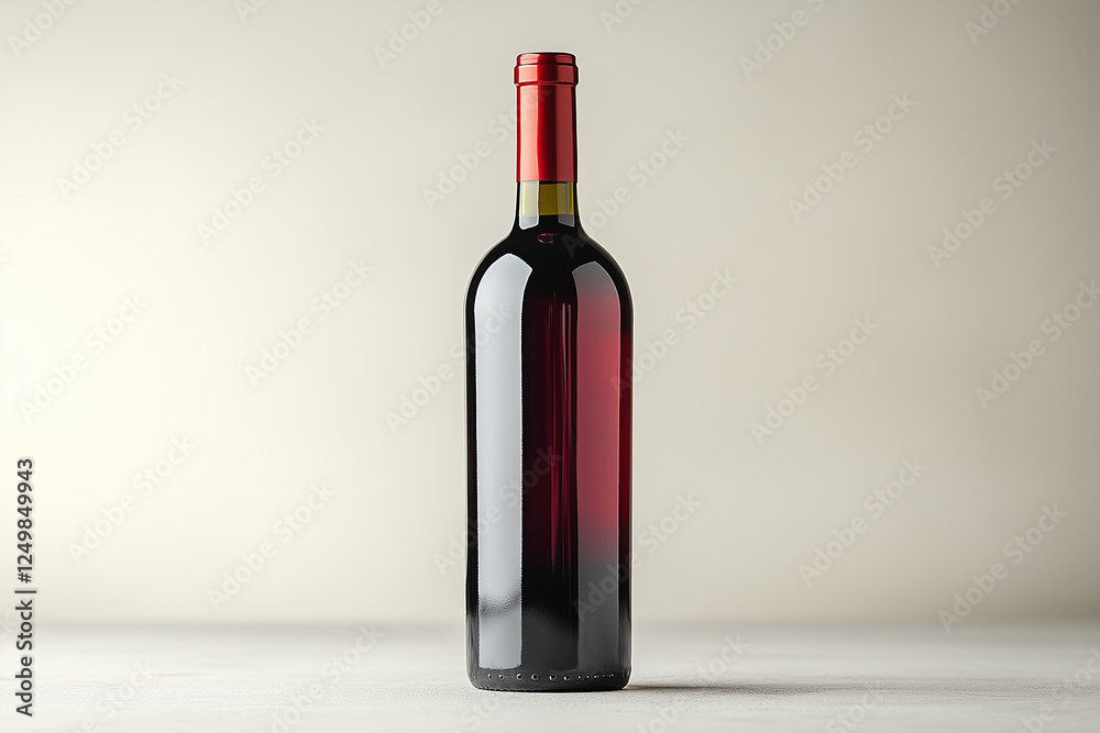 red wine bottle with generic label on a white red wine bottle with generic label on a white