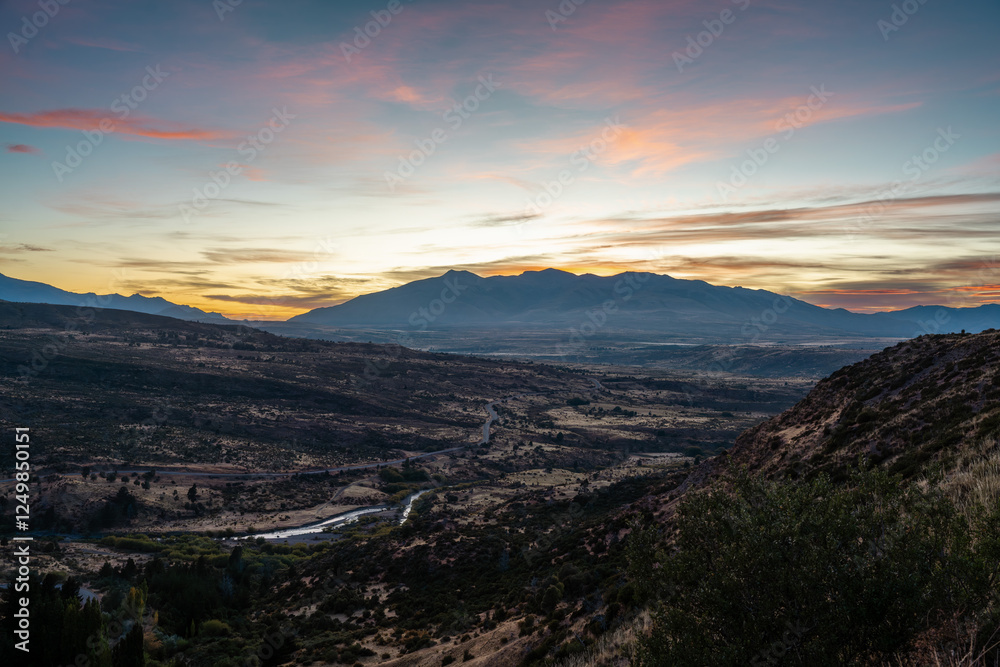 Sunrise and Morning Mist in Esquel Argentina