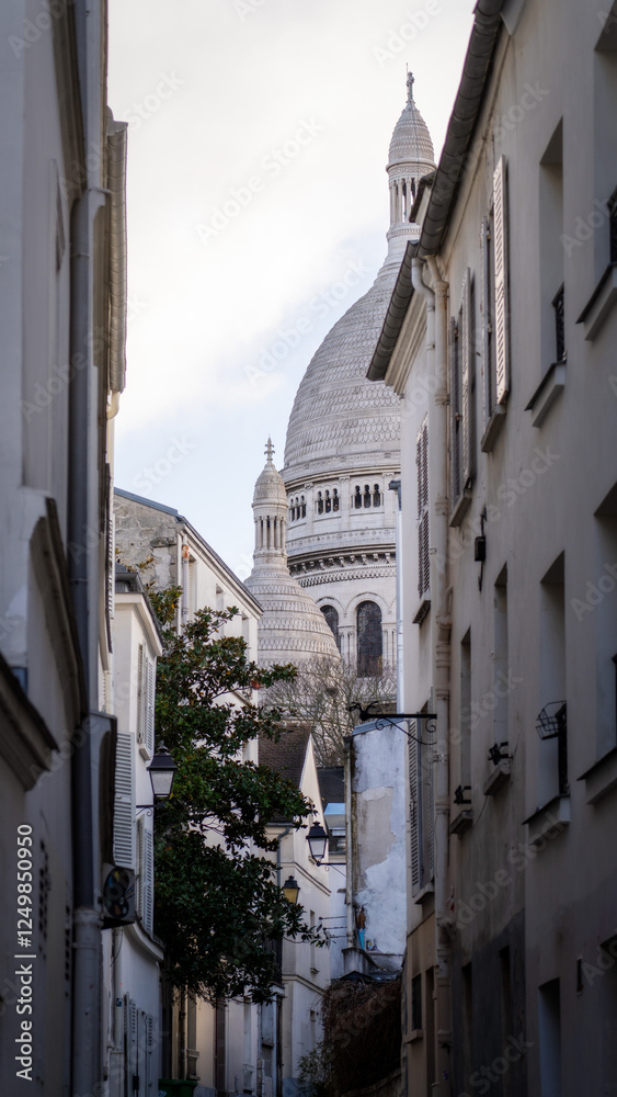Sacre Coeur in Montmartre Quarter Paris, France