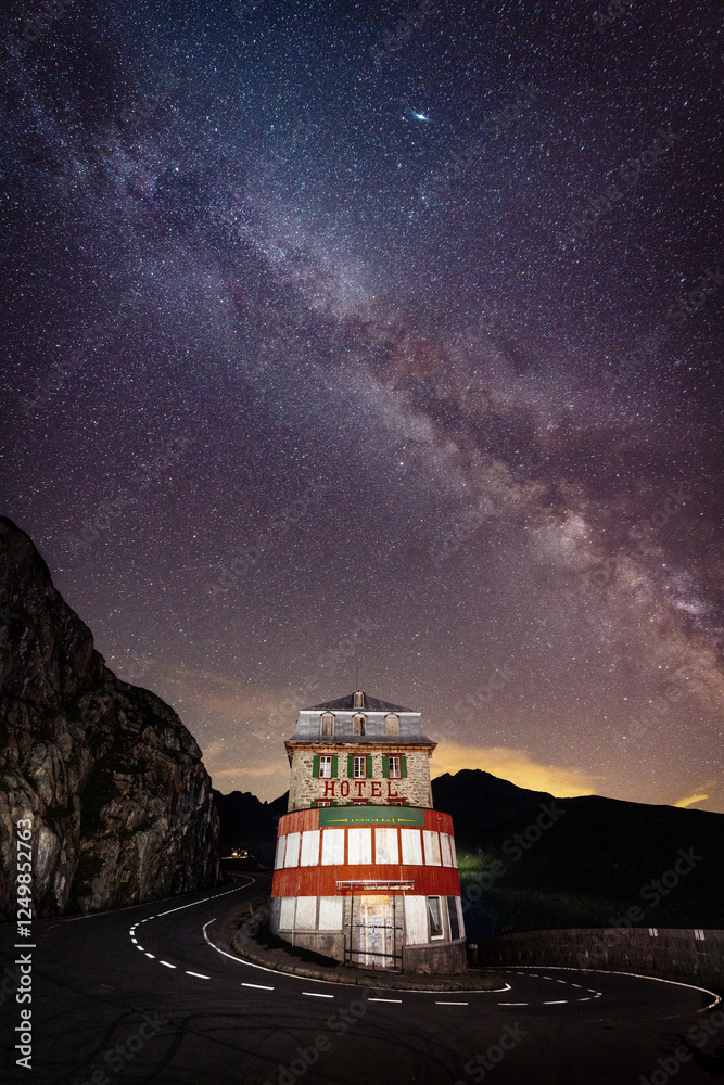 Belvedere Hotel at Furkapass in the Swiss Alps
