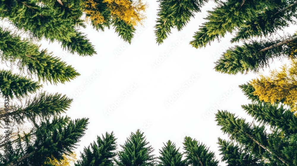 Forest canopy frame, nature background, design template Forest canopy frame, nature background, design template