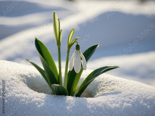 Wallpaper Mural A snowdrop breaking through the snow foretells the end of winter and the coming of spring Torontodigital.ca