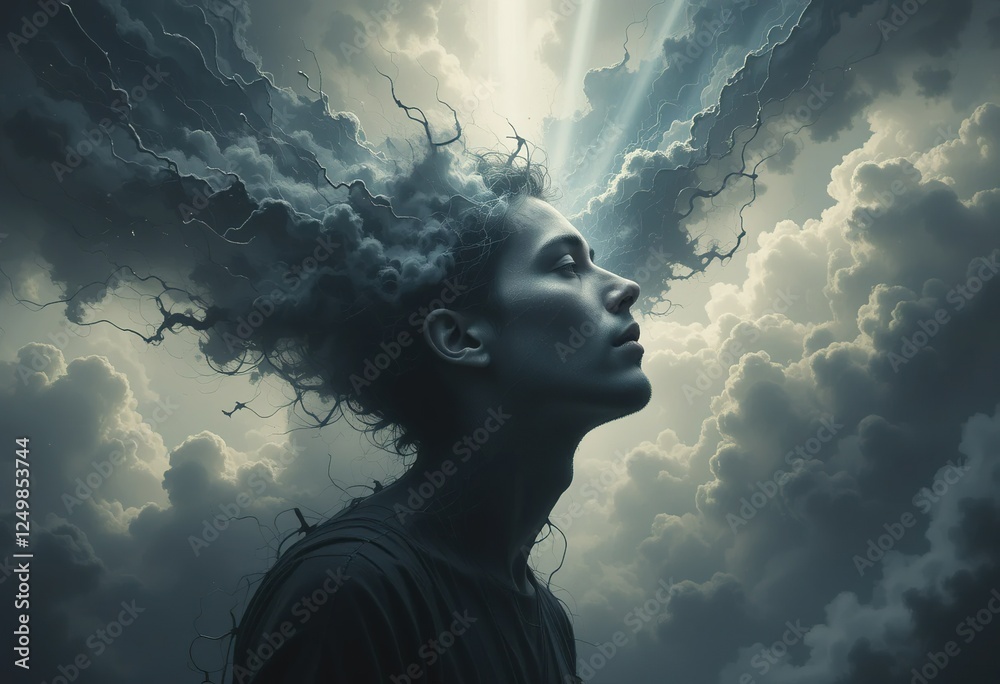 A Woman Transformed By Storm Clouds And Light A Woman Transformed By Storm Clouds And Light