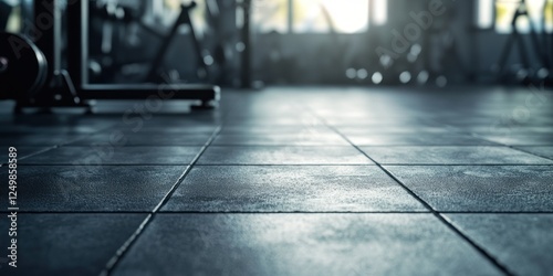 Gym Floor  Dark Tiles  Fitness Center Interior  Workout Space