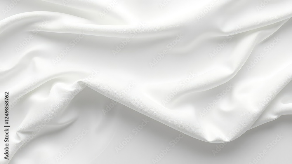 Obraz premium Soft white abstract fabric with intricate dripping patterns creates a sense of fluid movement in the background, design, delicate