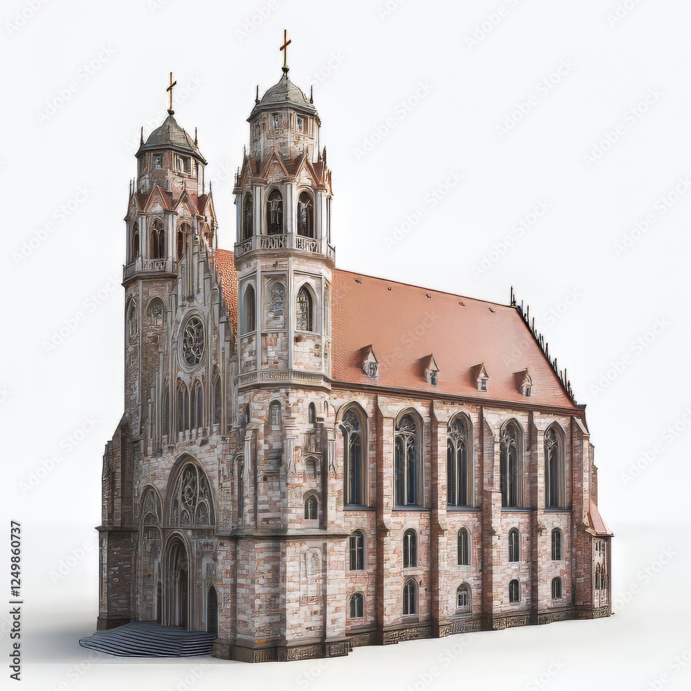 Naklejka premium Detailed Cathedral Exterior View