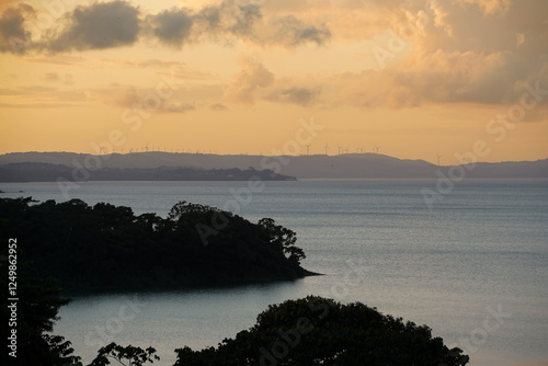sunset over the lake