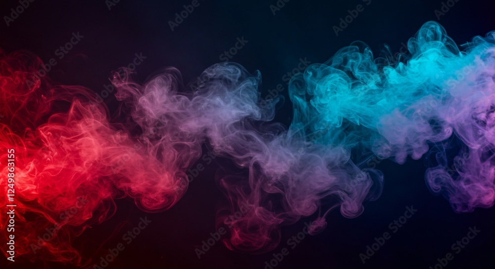 Fototapeta premium Dynamic smoke effects in a variety of colors and swirling patterns